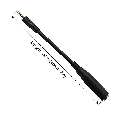 1/4" to 1/8" Adapter,6.35mm Stereo Jack to 3.5mm TRRS Male Audio Cable Connector Adapter for Amplifiers, Guitars, Pianos, Home Theater Equipment Etc.