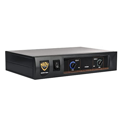 Nady DKW-Duo-HT Channel (B/D) VHF Dual Wireless Handheld Microphone System – Includes 2 Microphones, AC Adapter and Audio Cable