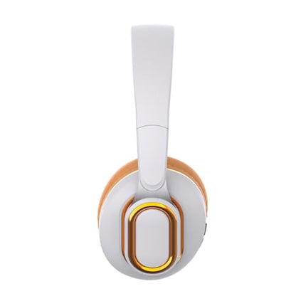 H7 Foldable Over-the-Ear Wireless Headphones Bluetooth(Off White) | 30H Playtime HiFi Headsets,1.5m Audio Cable,Soft Lightweight With Mic,for Android,iOS,Gift,Study,Office - color: Off White