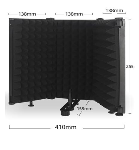Microphone Isolation Shield with Sound Absorbing Panel – Vocal Recording Diffuser/Noise Deadening for Studio/Home Recording Gear