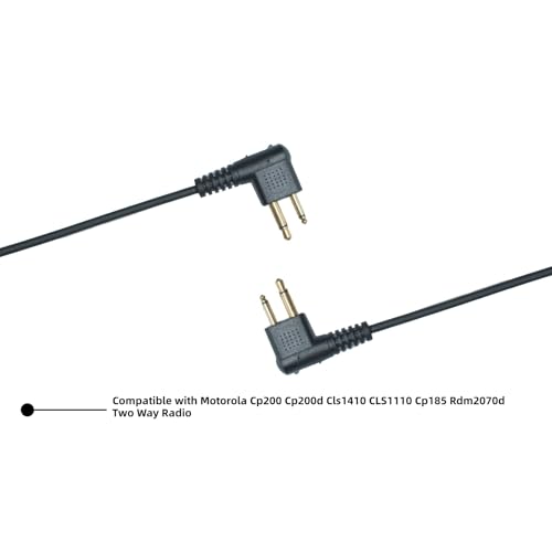 C-Shape Earpiece Compatible with Motorola CLS1110 2pcs | 2-pack over-ear C-ring walkie talkie headsets featuring PTT mic for CP200D CLS1410 CP185 RDM2070d 2-pin two-way radios