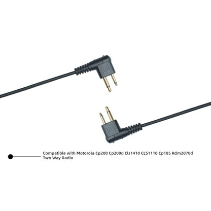 C-Shape Earpiece Compatible with Motorola CLS1110 2pcs | 2-pack over-ear C-ring walkie talkie headsets featuring PTT mic for CP200D CLS1410 CP185 RDM2070d 2-pin two-way radios
