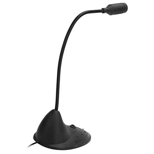 Dioche Adjustable Desktop Microphone with 3.5mm Plug for Clear Flexible Gooseneck Computer Mic for Gaming Streaming and Online Calls Compact Condenser Microphone for PC and Laptop Use