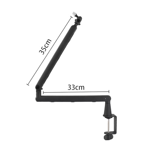 Microphone Boom Arm,Low Profiles Fully Adjustable Mic Stand with Desk Mount Clamp,Screw Adapter, Cable Management with 3/8",1/4",5/8" Thread for Podcast Streaming Gaming Studio