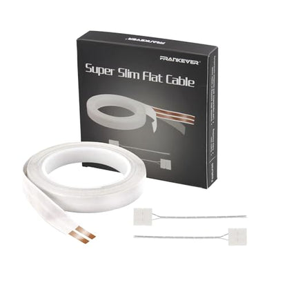 23-Gauge Hidden Super Flat Speaker Audio Cable Wire (50ft+2 Connectors-D) - color: Wire(50 ft)+16mm