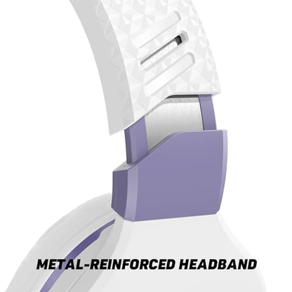 Turtle Beach Recon Spark Wired Multiplatform Gaming Headset, Xbox, PS5, PC | Xbox Series X|S, Xbox One, PlayStation, PS4, PC Splitter, Flip-to-Mute Mic, 40mm Speakers, Memory Foam Cushions, White Purple