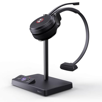Yealink WH62 Mono Wireless DECT Headset for IP Phone & PC, Teams Certified | 525 ft Long Range Work Headphone with Dual Noise Canceling Microphones, Quick Mute & Call Control, 13H Talk Time, Busylight, - style: WH62 Mono Teams