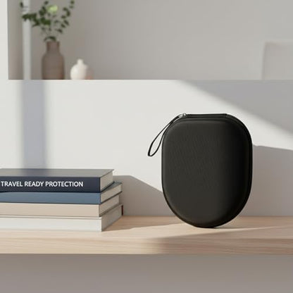 Hard Shell EVA Headphone Case for Over-Ear Models, Protective Travel Storage with Zipper, Black