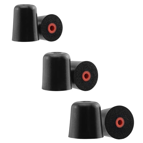 Foam Ear Tips for Walkers, ISOtunes, Westone, Shure, Plugfones | Replacement Memory Foam Tips, Ultimate Comfort, 3 Pairs (Black, SML) - size: SML