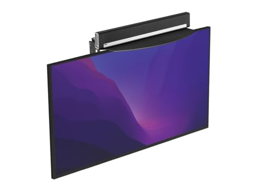 Monoprice TV Mounted Glass Shelf, Allows Above or Below TV Mounting of Blu-Ray Player, Cable Box, Game Console, Streaming Device, Soundbar, or Center Speaker (Max 22 lbs, VESA 400x300) Black