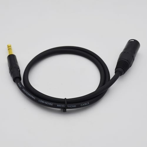 XLR to 1/4 Cable,1/4 Inch TRS to 3 pin Male Plug Stereo XLR Cables, Balanced Interconnect Microphone Mic Cable for Audio Speaker Studio-2 Pack 3ft Foot Input Patch Cords