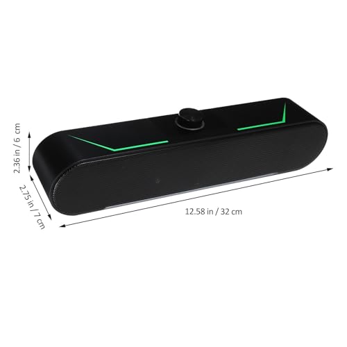 Wired Sound Bar Speaker for Computer and Tablet with LED Lighting and Stable Transmission, Black Plastic Soundbar System for Home Audio