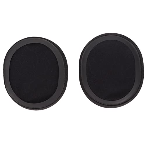 Replacement Ear Cushion Pads with Memory Foam Protein Leather for 3 5 7 Pro ATH M40X M50X MDR 7506 Cloud 2 Black V2 (Black Ear Pads with White Silk Screen) - color: Black ear pads with white silk screen