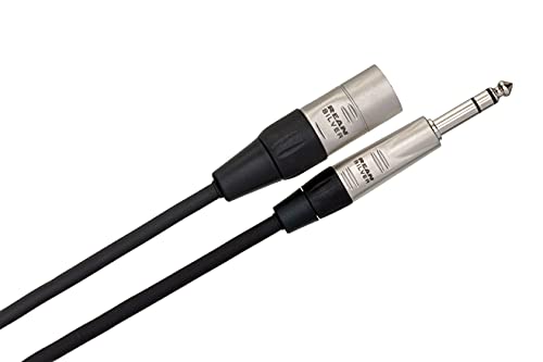 Hosa HSX-010 Pro Balanced Interconnect - REAN 1/4-inch TRS Male to XLR3 Male - 10 Foot | REAN 1/4-inch TRS Male to XLR3 Male, 10 Foot