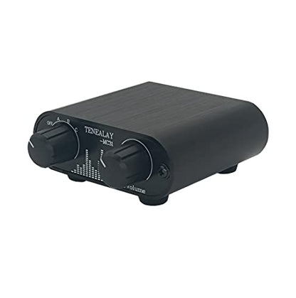 3.5mm Audio Switch with line Volume Controller, 3 in 1 Out 1/8" aux switcher Splitter selector Box, Mini Inline Headphone attenuator Volume Control knob -MC31 - color: 3-port 3.5mm Switch with volume