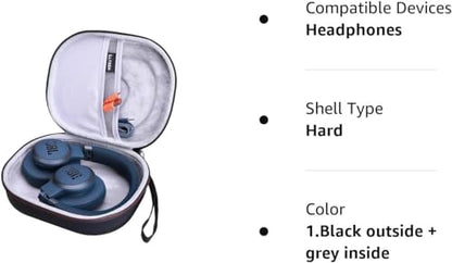 Case for JBL Tune 770NC/510BT/720BT/520BT/670NC/520C Headphones Gray | Hard Carrying Travel Case for JBL Live 770NC/670NC/680NC/780NC Headphones - color: 1.Black outside + Grey inside