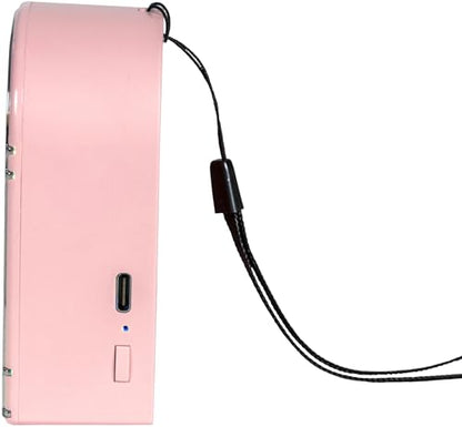Crosley CR3046A-PI Mini Jukebox Portable Bluetooth Speaker, Pink | Bluetooth In, 5 Color-Changing Light Modes, LED Lights Sync with Music, Rechargeable Lithium-Ion Battery - color: Pink