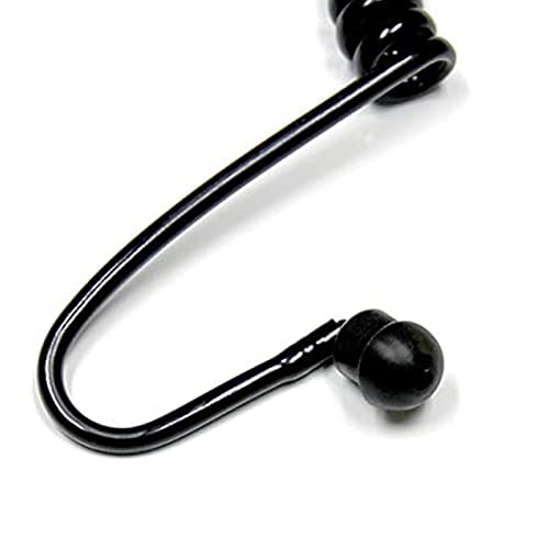 10-Pack Replacement Acoustic Coil Tube Walkie Talkie Earpieces for Baofeng Motorola Kenwood Retevis Midland Two Way Radios Headset Secret Spy Game Earpiece(Black) - color: Acoustic Coil Tube-Black