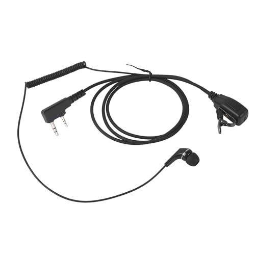 2pack K1 Earbud Headset with PTT Mic, in Ear Earpiece for Baofeng UV-5R UV-82 UV-82HP BF-888S BF-F8HP AR-152 Arcshell Retevis RT17 RT18 RT19 RT21 RT22 RT27 RT68 RB26 H-777 Kenwood 2-Pin Radios