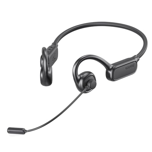 Open Ear Headphones with Mic,20H Bluetooth Headset with Microphone,5.4 Bluetooth Headphones with Noise Cancelling Mic,IPX5 Wireless Headset with Mic for Work,Zoom,Workout, Driving, Call