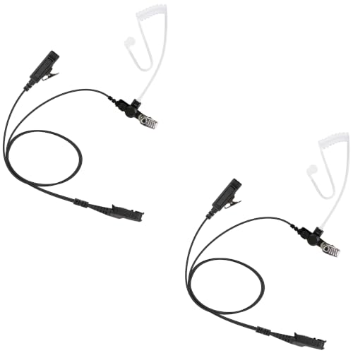 2 Pack BCT22-AX 2-Wire Surveillance Acoustic Tube Earpiece with PTT Mic Compatible with Motorola Radio R5 XPR 3300e XPR3500 XPR3300 XPR3300e XPR3500e XPR3300 XPR3500 FBI Style Headset - size: 2 Pieces
