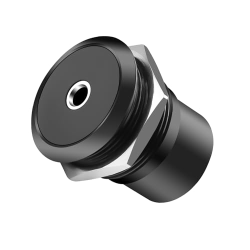 QIANRENON TRS 3.5mm Threaded Fixed Mount Headphone Adapter Socket 3-Pole 1/8 TRS Female to Female Bulkhead Mount Stereo Connector Coupler, Al Alloy Shell, for Expansion 3.5mm Audio Port Amplifier