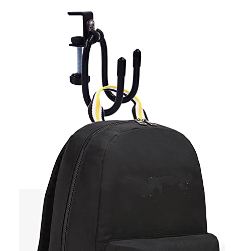 YYST Desk Mount Clamp-On Bag Holder Hook Backpack Hanger Portable for Backpack, Handbag, Purse, Laptop Bag, Tote Bag, Messenger Bag,Table Desk, Under Counter (20 lb. Capacity) (1)