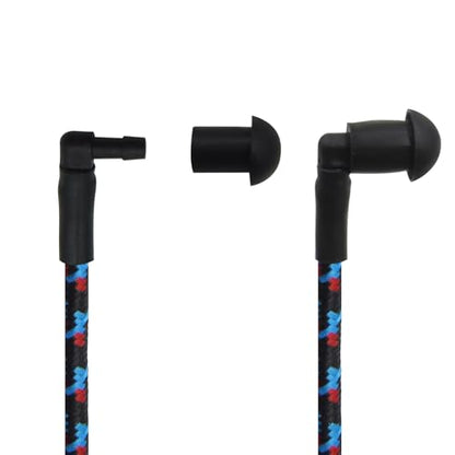 Replacement Braided Nylon Surveillance Acoustic Coil Tube for Radio Earpiece Moisture Resistant Fiber Mesh Colorful Accessories (BlueRedBlack-1) - color: BlueRedBlack-1