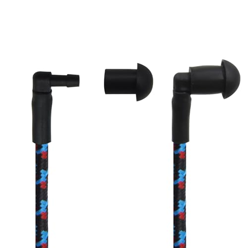 Replacement Braided Nylon Surveillance Acoustic Coil Tube for Radio Earpiece Moisture Resistant Fiber Mesh Colorful Accessories (BlueRedBlack-2) - color: BlueRedBlack-2