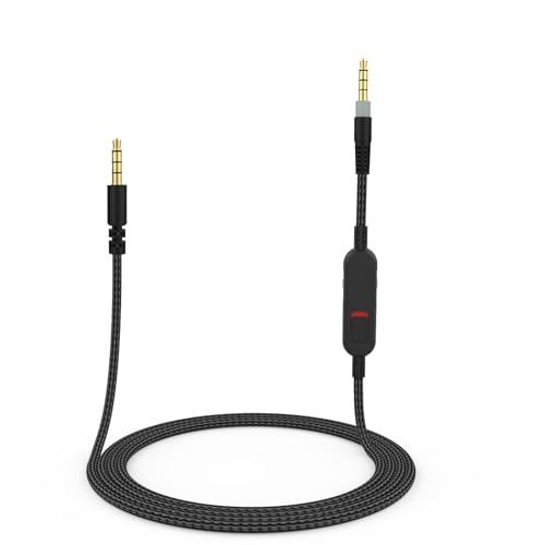 Replacement Cloud Alpha Cable Audio Cord with Mute & Volume Controls Compatible with Kingston Cloud Alpha and Cloud Mix Gaming Headset (Black)