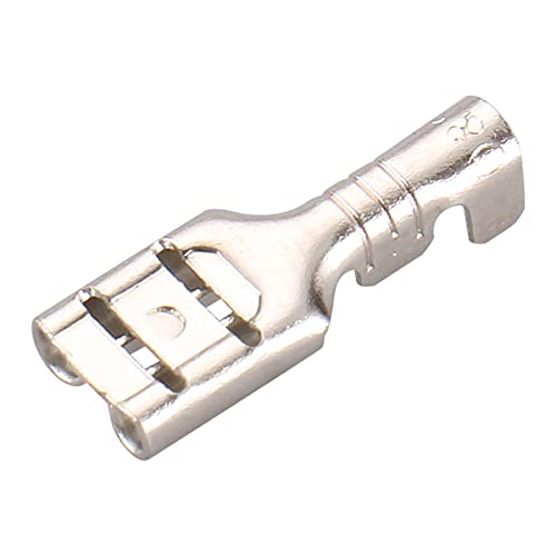 BAOMAIN 100pcs 4.8mm 0.187" Female Spade Connector Non-Insulated Terminals | Tinned Copper 0.187" Non-Insulated Female Connectors for 18-16 AWG Wire,Ideal for Automotive & DIY Projects
