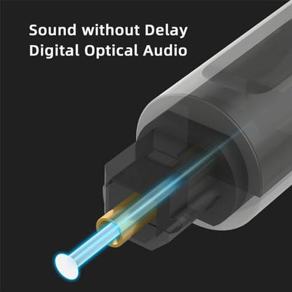 Dual Port Toslink Digital Optical Audio Splitter Adapter Fiber Optic Audio Cable 1 in 2 Out Black