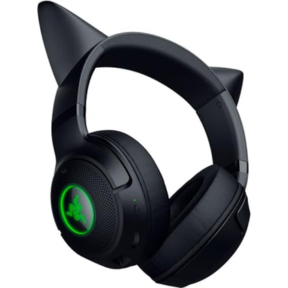 Razer Kraken Kitty V2 BT Wireless RGB Headset, Black | Chroma RGB Kitty Ears & Earcups, Bluetooth 5.2, 40 mm Drivers, Noise-cancelling Mics, Lightweight, USB-C, 40 Hr Battery - color: Black