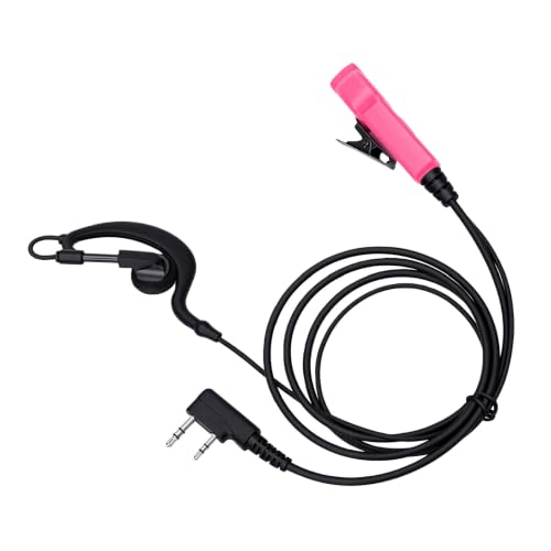2 Pin G Shape Radio Earpiece with Microphone, HandsFree Headset for TK Series Two Way Radio