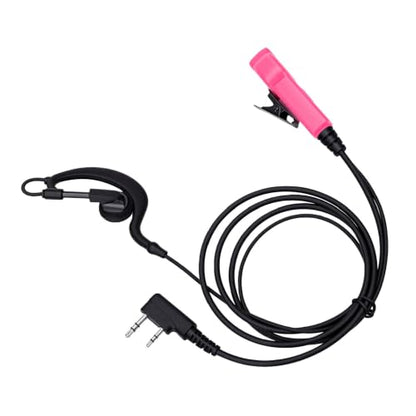 2 Pin G Shape Radio Earpiece with Microphone, HandsFree Headset for TK Series Two Way Radio