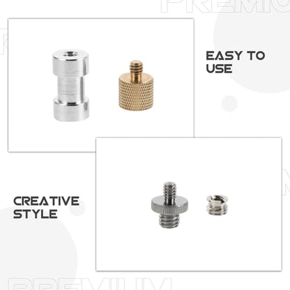 Hemobllo Tripod Adapter Screw Set for Mic Stand and Camera Tripod, Aluminum Alloy Material Secure and Stable Connection, for Photography Studio and Podcast Use