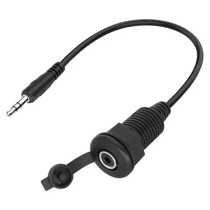 XMSJSIY 3.5mm TRS Panel Mount Stereo Audio Cable 3.5mm 1/8" TRS Male Plug | to Female Jack Embedded Mount Headphone Adapter Cable for Extension Car RV Furniture Audio Port-20cm/7.8in 1PCS