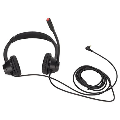 2.5mm Office Headset, Dual Ear Telephone Headphone with Noise Cancelling Microphone, Binaural Customer Service Headphones for Phone Sales Hospitals Banks, Comfortable ABS Material