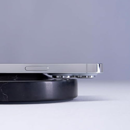 Einova Classic Stone – Marble Wireless Charging Pad Designed in Italy, Integrated 6 ft USB-C Cable, Smartphones, Wireless Earbuds, Smartwatches – Black Marquina Marble - color: Black Marquina marble – Classic Stone