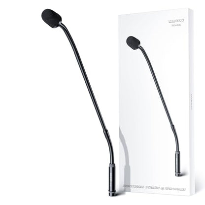 MRSDY 23 Inch Gooseneck Microphone, 3pin XLR Metal Wired Dynamic Podium Mic | Clear sound quality, noise reduction, all-metal construction, dual hose, cardioid directionality, 360° rotation, and 90° bend
