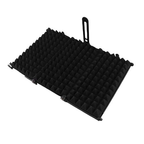 Portable Microphone Isolation, Adjustable Angle Sound Absorbing Panel with High Density Sponge for Vocal Recording and Noise Reduction (3 panel) - size: 3 panel