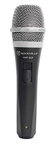 Rockville RMP-XLR Dynamic Cardioid Microphone with 10' XLR Cable, 3-Pack | Professional Wired Vocal Mic, On/Off Switch, Steel Mesh Grill, OFC Copper Cable, Includes Clip and Pouch, Studio and Stage