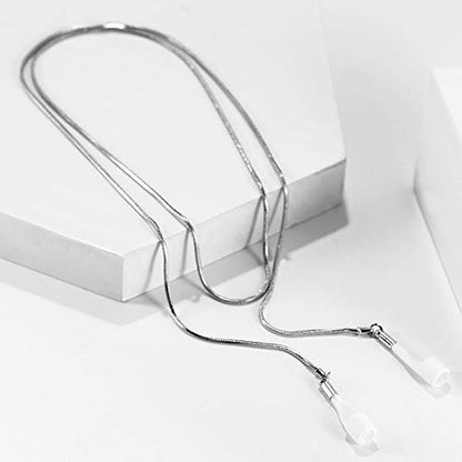 2 Pack Wireless Earphone Holder Chain Strap Ear Hook Anti-Lost Wire Cable Connector Sports Neckband Compatible - color: Sliver + Gold