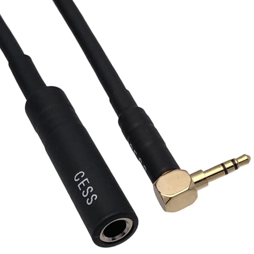 CNCESS Right Angle 3.5mm to 6.35mm Headphone Adapter, 6 in, 2-Pack