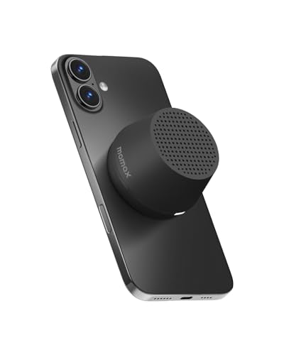 MOMAX Mini Portable Wireless Speaker - Magnetic Waterproof Speaker with Balanced Sound, 12H Playtime, Indoor Speaker True Wireless Stereo Pairing for Home, Bedroom, Bathroom, Gift Ideas, Black - color: Black