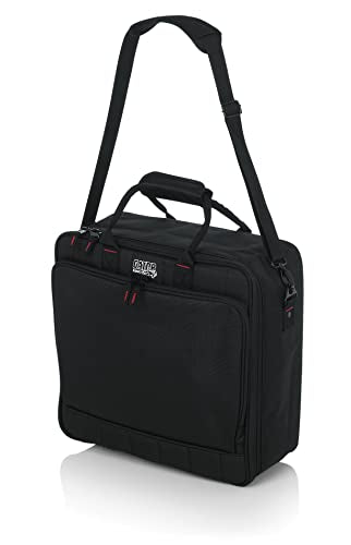 Gator Cases G-MIXERBAG-1515 Padded Nylon Mixer/Gear Carry Bag with Removable Strap, 15 IN X 15 IN X 5.5 IN - Bundle with 10ft Instrument Cable and Austin Bazaar Polishing Cloth