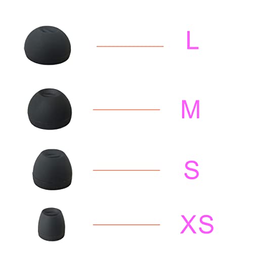 Replacement Ear Tips Universal Earbuds - Silicone Tips, Extra Small | 8 Pairs Black XS/S/M/L, Soft Noise Isolating Silicone Earbuds Replacement Accessories - color: Sennheiser - Black