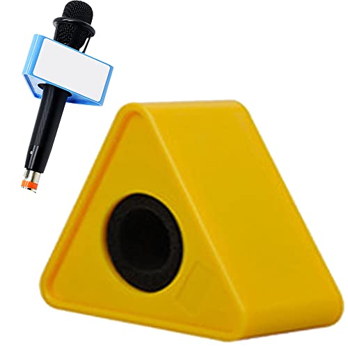 Custom Microphone Logo Live Equipment Box Cube Triangle Interview Box Karaoke mic Flags (Yellow Triangle) - color: yellow triangle