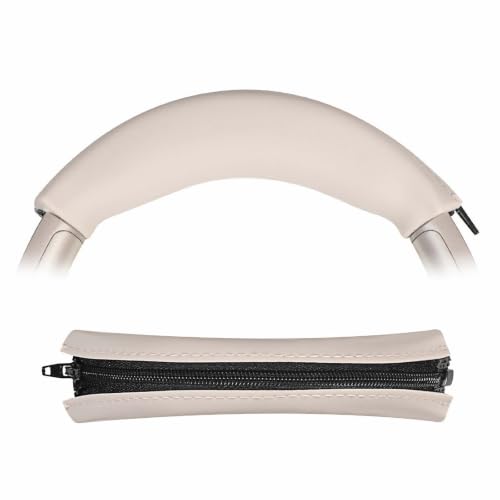 Replacement Headband Cover Soft Washable Silicone with Zipper Headband Protectors Cushion Compatible with iKF King Pro Wireless Over-Ear Headphones (Off White) - color: Off White