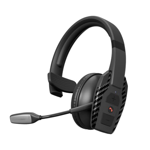 Trucker Bluetooth Headset, Single-Ear Headphone for PC,Call Centre - color: Black